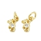 Brass Micro Pave Clear Cubic Zirconia Pendants, Bear Charms, with Jump Ring, Cadmium Free & Lead Free, Real 18K Gold Plated, 9x7x2mm, Hole: 3mm