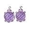 Gradient Color & Luminous Opaque Resin Pendants, Glow in the Dark, Turtle, Lilac, 26x16x7mm, Hole: 2mm