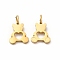 Ion Plating(IP) 304 Stainless Steel Pendants, with Jump Ring, Bear, Real 14K Gold Plated, 8x7x1mm, Hole: 2mm