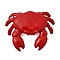 Brass Enamel Pendants, Crab Charms, Rack Plating, Lead Free & Cadmium Free, Long-Lasting Plated, Red, 38.5x31x8mm, Hole: 2.5mm