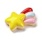 Resin Cabochons, Star, Colorful, 16x24x7.5mm