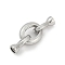 Brass Fold Oval Clasps, Oval, Platinum, 29mm