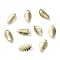 Brass Charms, Long-Lasting Plated, Leaf, Real 24K Gold Plated, 7x4x1mm, Hole: 1mm
