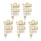 Brass Micro Pave Cubic Zirconia Charms, Nickel Free, Letter, Clear, Real 18K Gold Plated, Letter.F, 13.5x7.5x2.5mm, Hole: 1.2mm