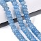 Natural White Jade Beads Strands, Smooth Rondelle, Dyed, Cornflower Blue, 10~10.5x5.5~6mm, Hole: 0.7~1.2mm, about 61~69pcs/strand, 14.37~15.55 inch(36.5~39.5cm)