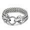 Fox Viking 304 Stainless Steel Wheat Chain Bracelets for Men, Alloy Clasp, Antique Silver, 8-1/4 inch(21cm)