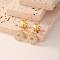 Geometric Hoop Earrings with High-end and Elegant Style,  Flat Round, Golden