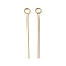 304 Stainless Steel Eye Pins, Ion Plating(IP), Real 18K Gold Plated, 26x0.6mm, Hole: 1.8mm, 100pcs/set