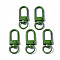 Spray Painted Eco-Friendly Alloy Swivel Snap Hooks Clasps, Cadmium Free & Nickel Free & Lead Free, Green, 33.5x12.5x5mm, Hole: 5x9mm