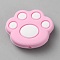 Cat Paw Print Food Grade Eco-Friendly Silicone Focal Beads, Pink, 23.5x28x8.5mm, Hole: 2mm