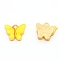 Acrylic Charms, with Alloy Loops, Butterfly, Golden, Yellow, 12x14x3mm, Hole: 1.6mm