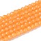 Imitation Jade Glass Beads Strands, Round, Faceted, Orange, 2x2mm, Hole: 0.6~0.8mm, about 173~182pcs/strand, 13.58~14.37''(34.5~36.5cm)