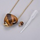 Natural Tiger Eye Openable Perfume Bottle Pendant Necklaces G-K295-A05-G-4