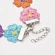 Colliers de ruban de polyester de fleurs et bracelets ensembles de bijoux SJEW-JS00889-7