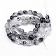 Chapelets de perles en quartz rutile noir naturel X-G-Q952-10-6x8-2