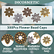 Dicosmétique 300 pièces 5 couleurs 8 pétales style tibétain alliage fleur perles casquettes FIND-DC0003-91-6