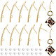 BENECREAT 16Pcs 18K Gold Plated Long Strip Earring Studs with Loops KK-BC0008-35-1