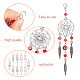 Nbeads 20Pcs 5 Style Woven Net/Web with Feather Tibetan Style Alloy Pendant Decorations HJEW-NB0001-80-5