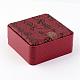 Square Ancient Poems Snakeskin Leather Bracelet & Bangle Gift Boxes with Black Velvet X-LBOX-D009-01-2