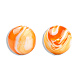 樹脂ビーズ  天然石風  ラウンド  オレンジ  19mm  穴：2~2.4mm RESI-N034-26-K04-2