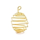 Iron Wire Spiral Bead Cage Pendants IFIN-Q126-01G-1