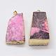 Electroplated Natural & Dyed Druzy Agate Pendants G-N0167-006-2