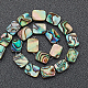 Benecreat 20 pièces rectangle naturel coquille d'ormeau plate perles de pierres précieuses semi-précieuses (10x8x3.5 mm) trou: 1 mm pour la fabrication de bijoux SSHEL-BC0001-10-4