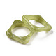 透明樹脂指輪  天然石風  正方形  黄緑  usサイズ7 1/4(17.7mm) X-RJEW-S046-001-A04-5