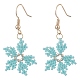Glass Seed Braided Snowflake Dangle Earrings EJEW-MZ00069-02-1