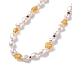 Natural Pearl Beaded Necklace NJEW-TA00018-01-4