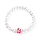 Perles acryliques transparentes bracelets extensibles pour enfants BJEW-JB06324-03-6