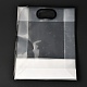 長方形の透明なビニール袋  ハンドル付き  買い物の為  工芸  贈り物  ブラック  40x30cm  10個/袋 ABAG-M002-04F-4