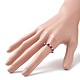 4Pcs 4 Style Independence Day Glass Seed Stretch Finger Rings Set with Brass Star Beaded for Women RJEW-TA00065-3