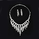 Kits de bijoux avec clous d'oreilles et collier avec strass de mariage à la mode SJEW-S042-02-1