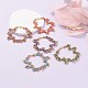 5pcs ensemble de bracelets de perles de verre de feuille de 5 couleurs BJEW-JB07915-2