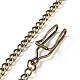 Reloj de bolsillo de madera de zebrano con cadena de latón y clips WACH-D017-F01-AB-4