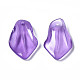 スプレー塗装の模造翡翠ガラスペンダント  花びら  紫色のメディア  24.5x16.5x5mm  穴：1.2mm GLAA-N042-002-B01-3