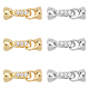 SUPERFINDINGS 6 Sets 2 Colors Brass Fold Over Clasps Crystal Rhinestone Fold Over Extension Clasp Necklace Bracelet Extenders for Jewelry Making Pendant Connector KK-FH0002-32-1