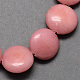 Dyed Flat Round Gemstone Natural Rhodochrosite Stone Beads Strands X-G-S110-23-1