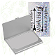 ステンレス鋼のクレジット カード ケース ホルダー  名刺入れボックス  刺激的な言葉のある長方形  矢印模様  93x58x7mm OFST-WH0004-002-4