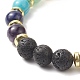 Gemma mista naturale e sintetica tinta e braccialetto elasticizzato con perline vergine Maria in ottone BJEW-JB09321-3