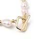 Pulseras de perlas keshi con perlas barrocas naturales BJEW-JB05404-01-4
