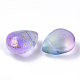Perles de verre peintes par pulvérisation transparentes deux tons X-GLAA-T017-01-B02-3