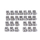 アンティーク調アクリルビーズ  水平穴  頭文字を持つキューブ  アンティークシルバーメッキ  6x6x6mm  穴：3mm  約138個/23g X-PACR-Q118-01AS-2