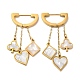 Ace of Diamond & Hearts & Clubs Synthetic White Shell Dangle Hoop Earrings EJEW-E286-04G-1