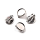 316 Stainless Steel Clip-on Earring Findings STAS-I187-02C-P-1