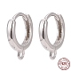 Rhodium Plated 925 Sterling Silver Hoop Earrings STER-K168-042P-1