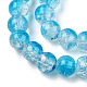 Transparent Crackle Baking Painted Glass Beads Strands DGLA-T003-01B-05-3