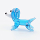 手作りランプワーク子犬ホームディスプレイ装飾  3dビーグル犬  ディープスカイブルー  25x16x17mm LAMP-J084-24-2