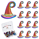 Beebeecraft 30Pcs/Box Wizard Hat Charms Rainbow 3D Magic Hat Charms Pendants Halloween Christmas Theme Jewelry Making Findings for DIY Earrings Bracelets Necklace FIND-BBC0001-30-1
